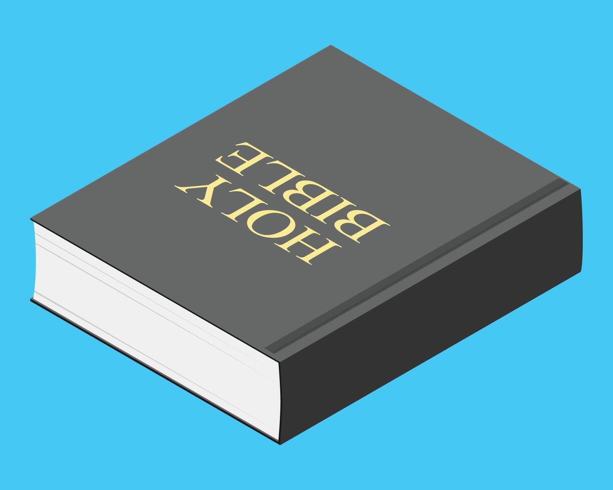 Closed Bible from the Back in Isometric Perspective vector