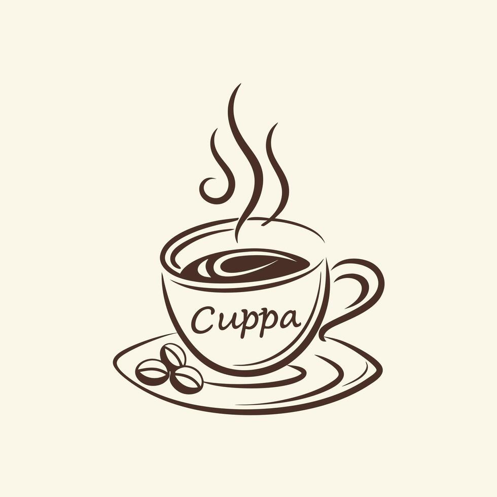 Coffee cup logo design with a cup of coffee vector
