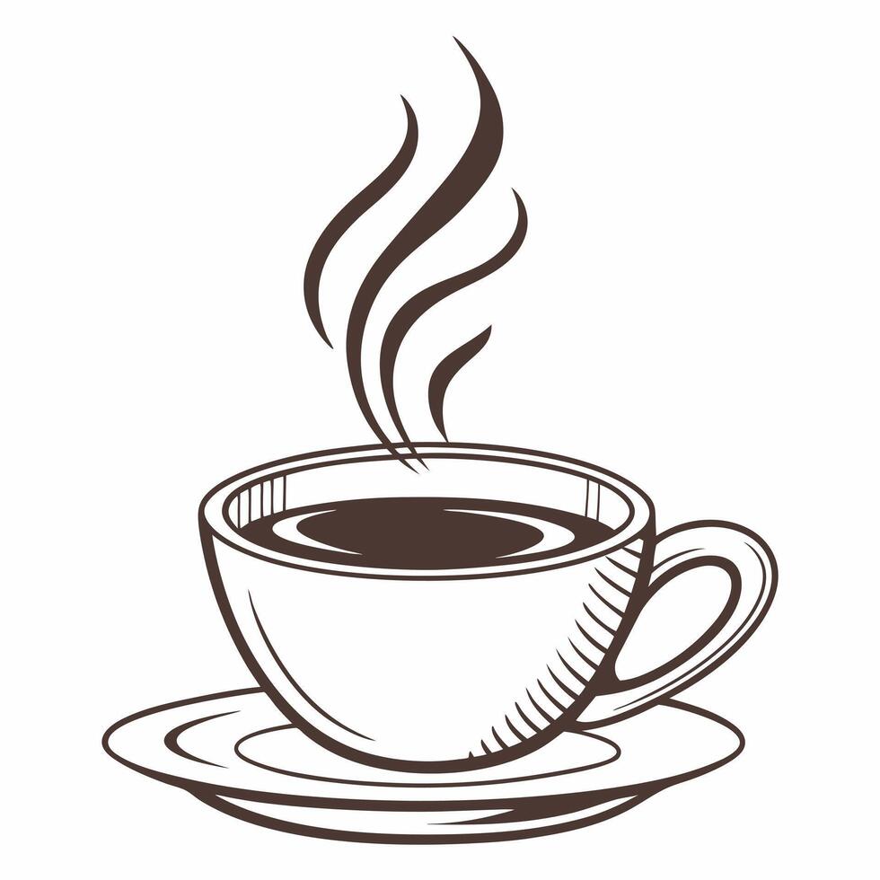 Coffee cup with steam illustration vector