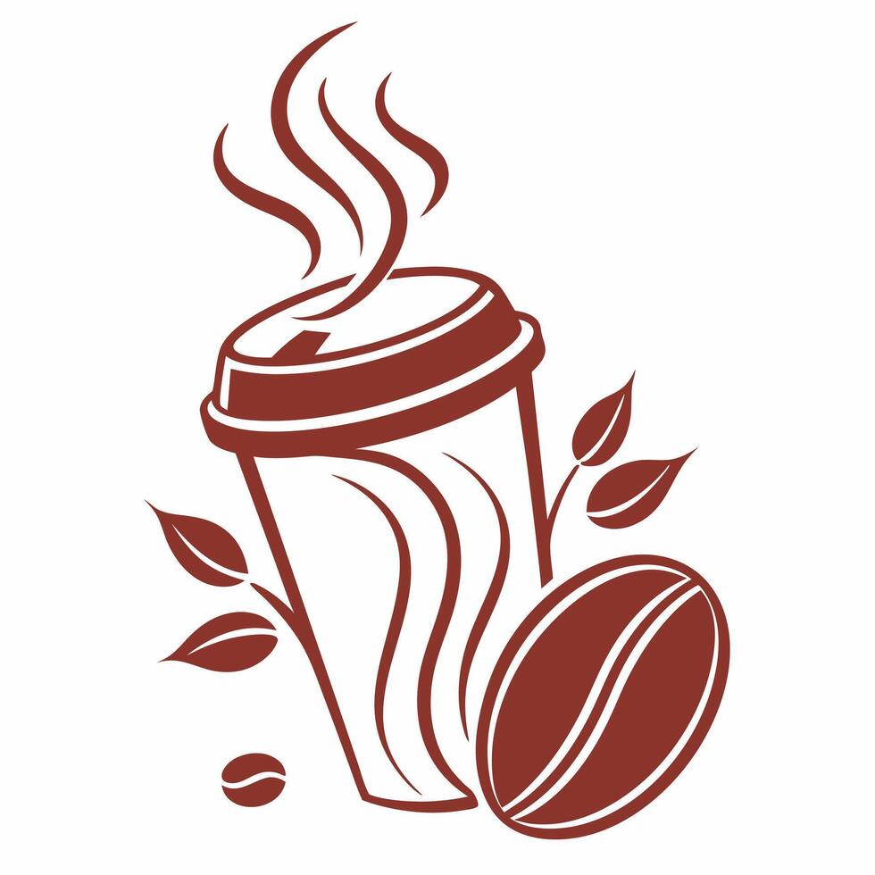 Coffee cup and coffee beans vector