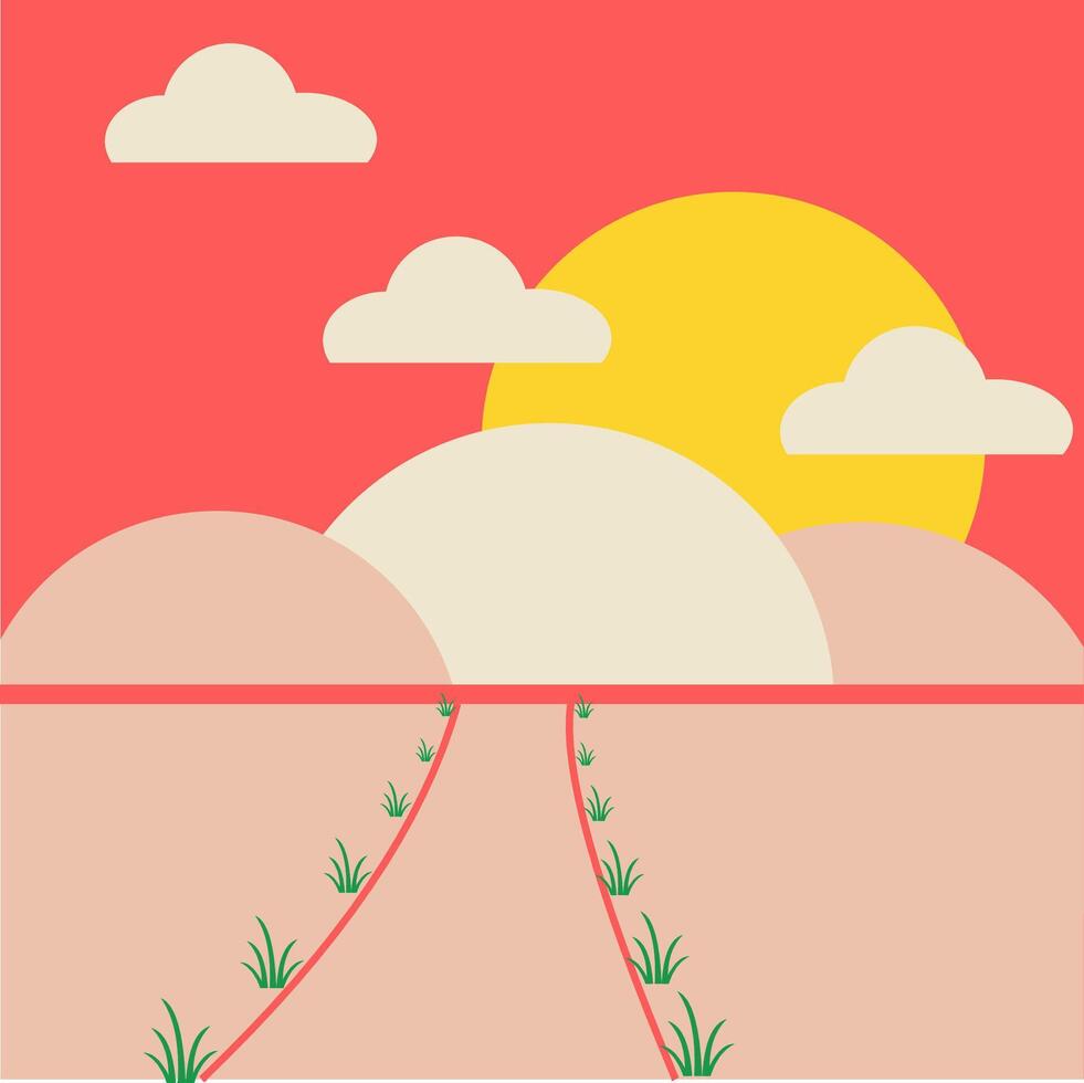 twilight with pink background vector
