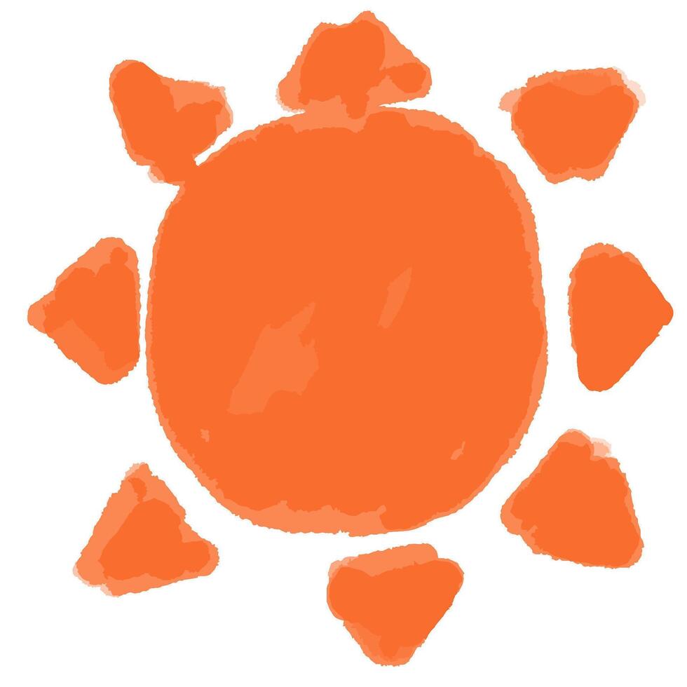 hand drawn sun vector