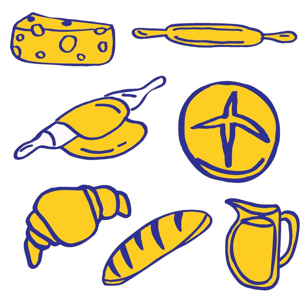 pastry cake bundling design vector