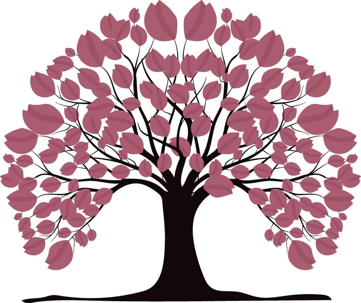 Magnolia Tree with Blossom, Floral Illustration vector