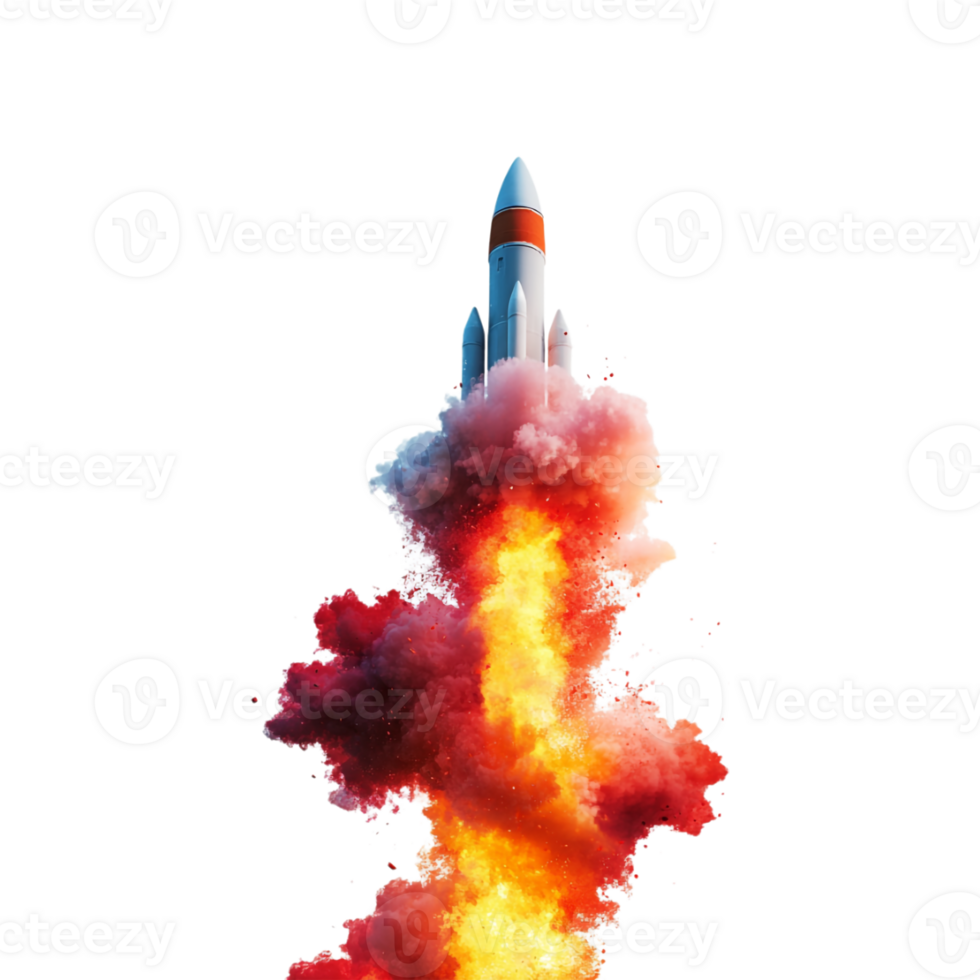 illustration of a rocket launching into the air png