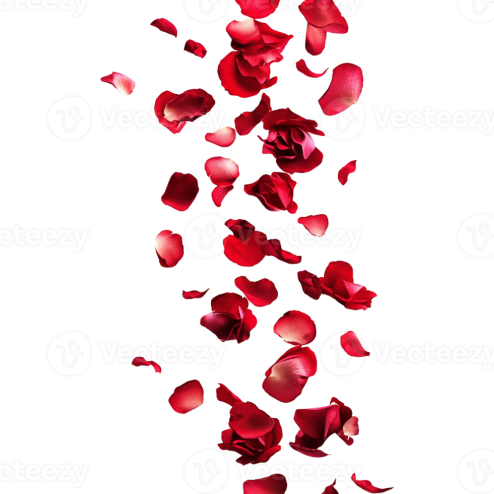red rose petals falling from the sky png