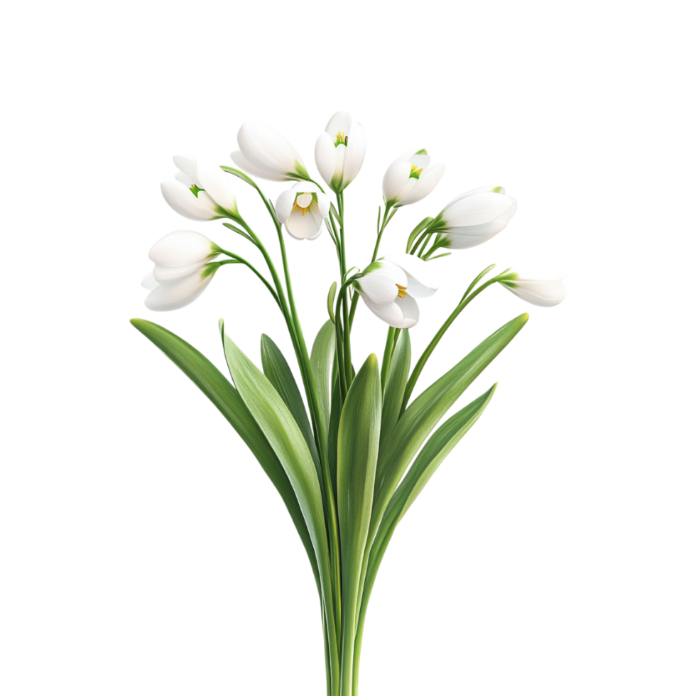illustration of snowdrop flowers isolated on transparent background png