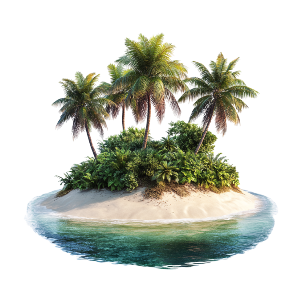 tropical island with palm trees on it green image png