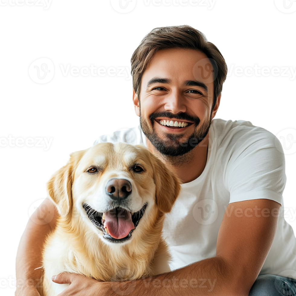 a man with a dog sitting on his lap png