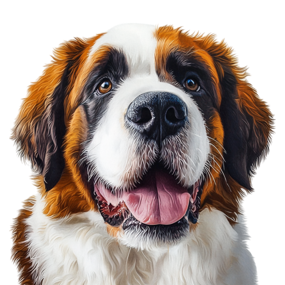 A close up of a dog's face png