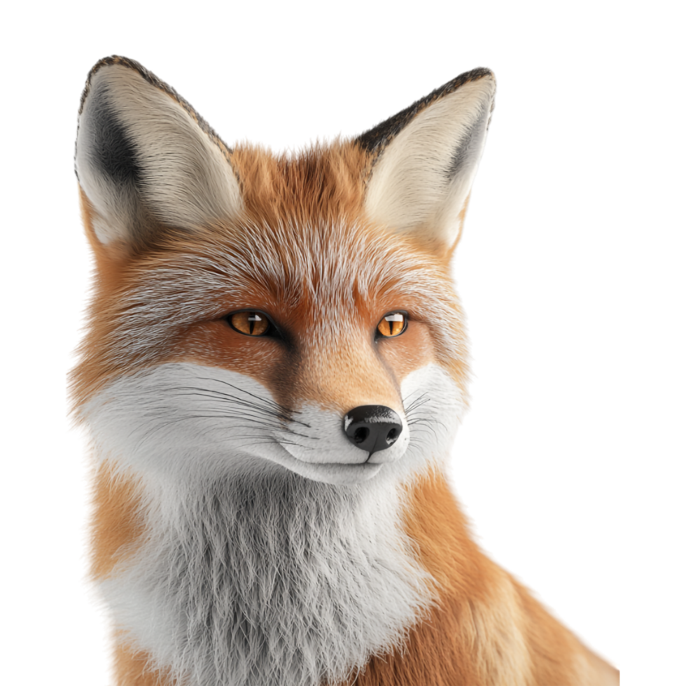 a fox is standing in front of a transparent background png
