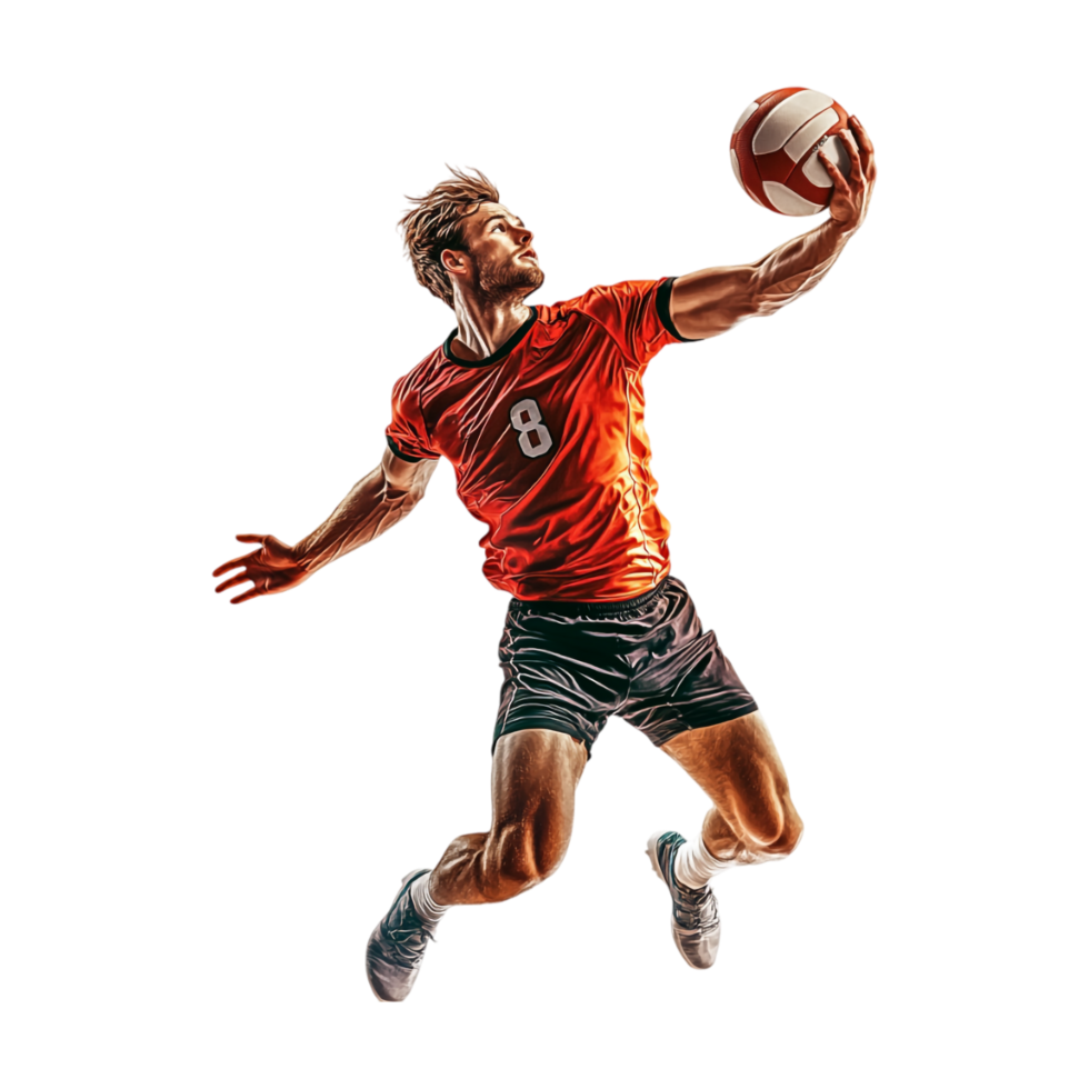 volleyball player jumping to catch the ball png