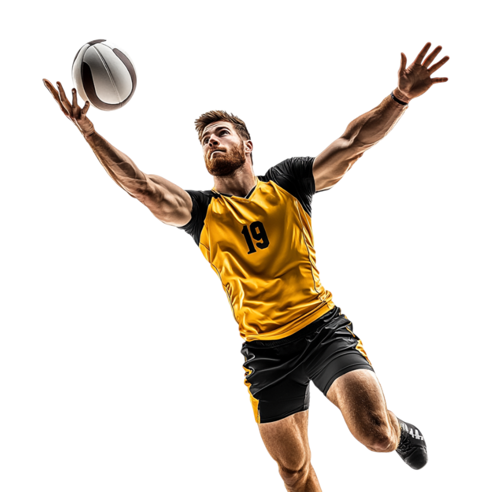 volleyball player in motion on transparent background png