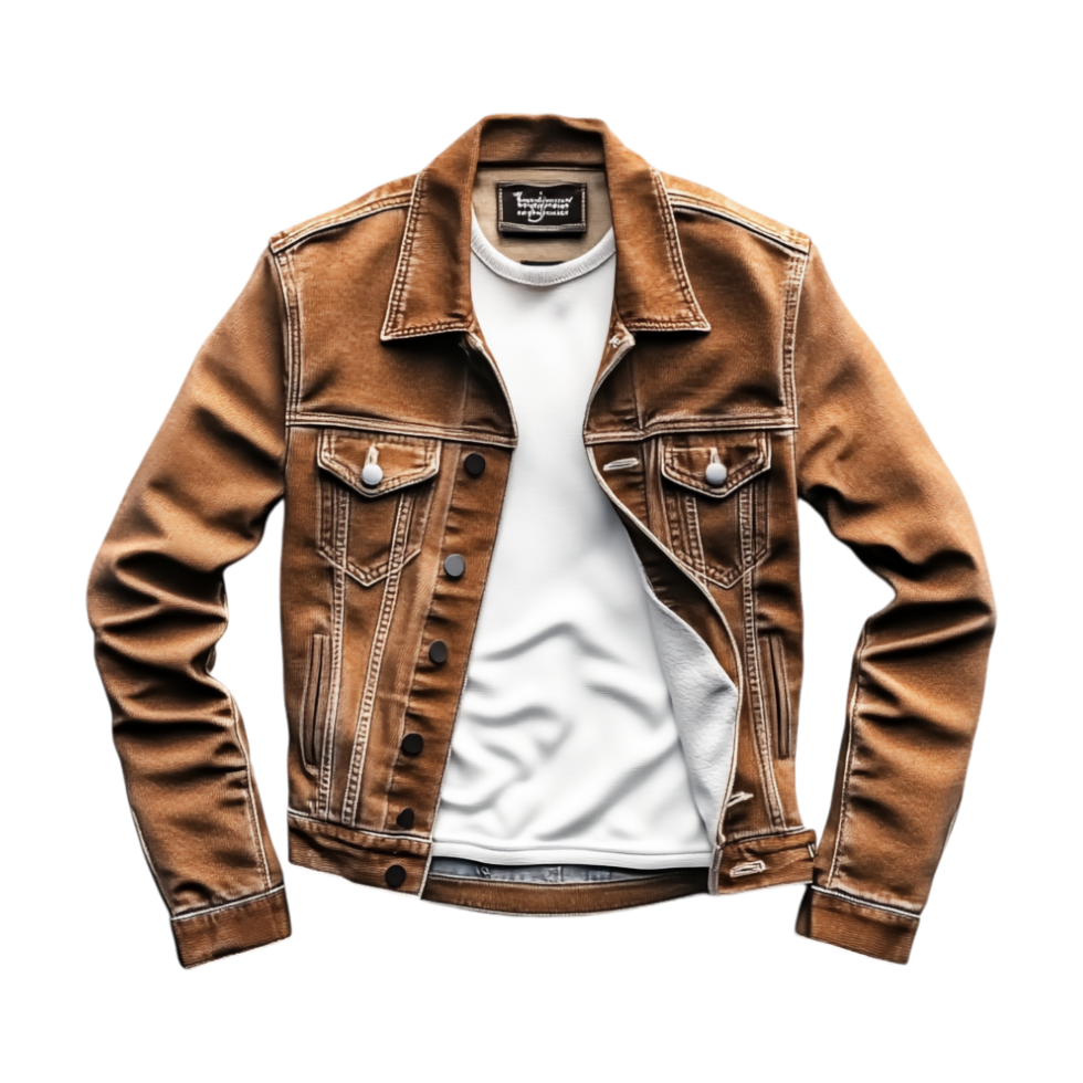 an image of a brown jacket on a transparent background png