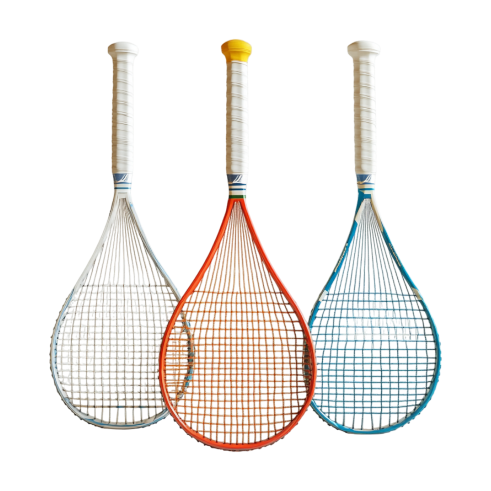 three tennis rackets on a transparent background png