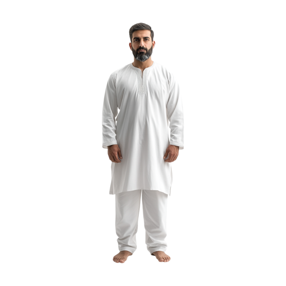 man in white clothes standing on transparent background png