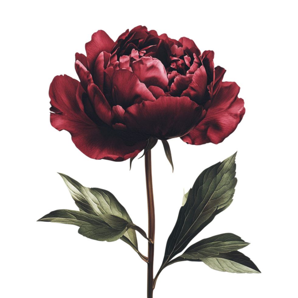 a red peony flower on a transparent background png
