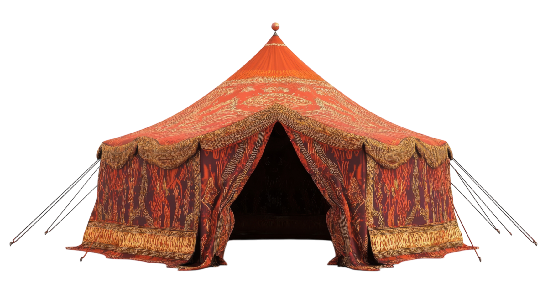 Colorful decorative tent set up in a vibrant outdoor festival location during daytime png