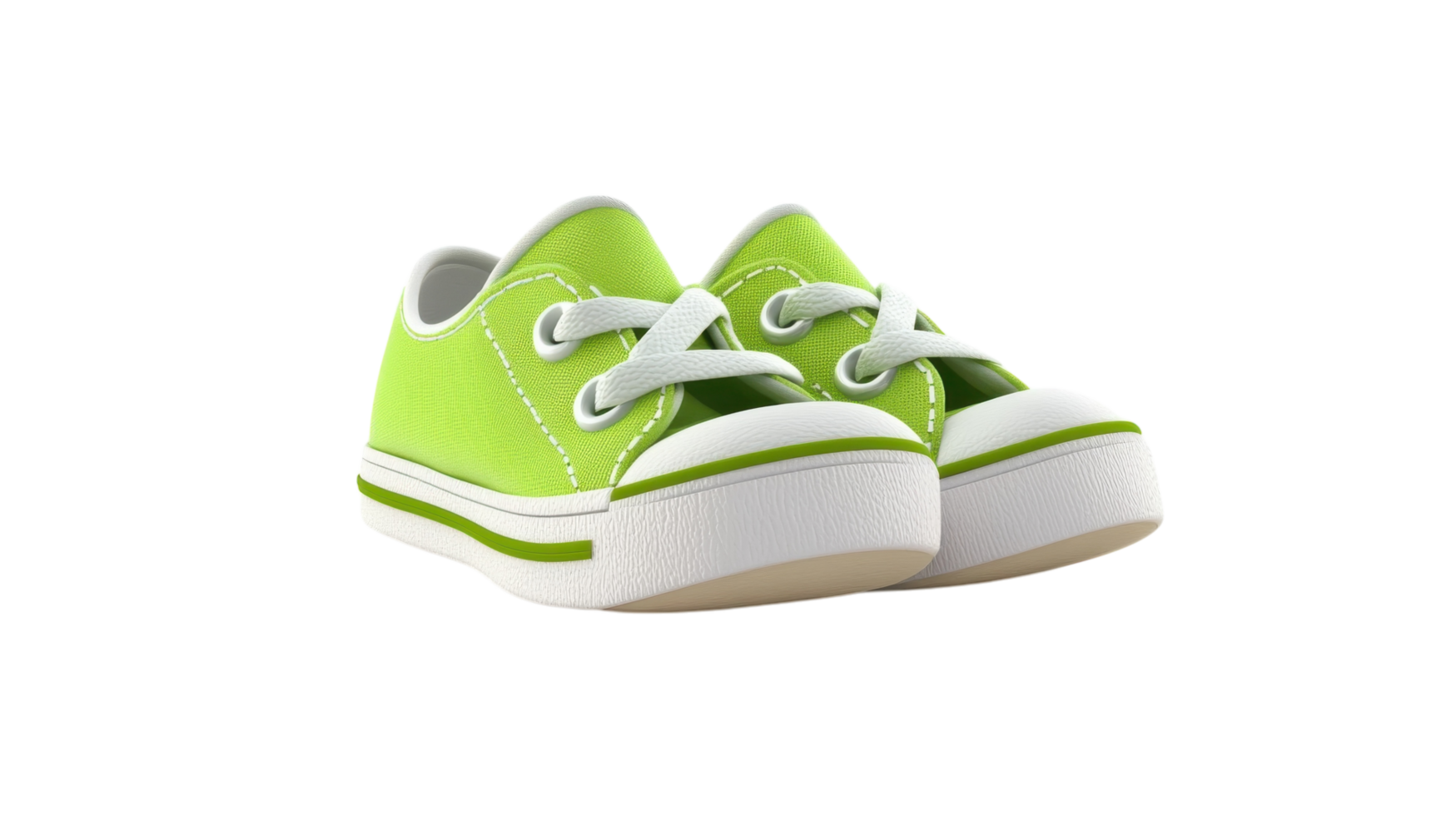 Bright green casual shoes perfect for children and everyday wear in spring and summer seasons png