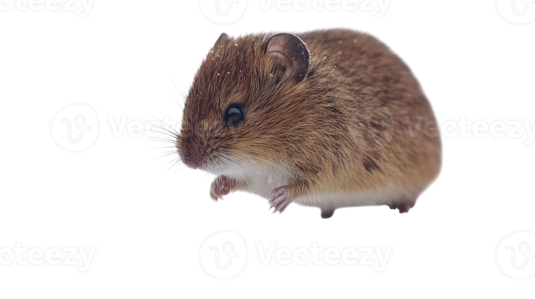 Small rodent showcases its distinctive features in a close-up shot against a white background png