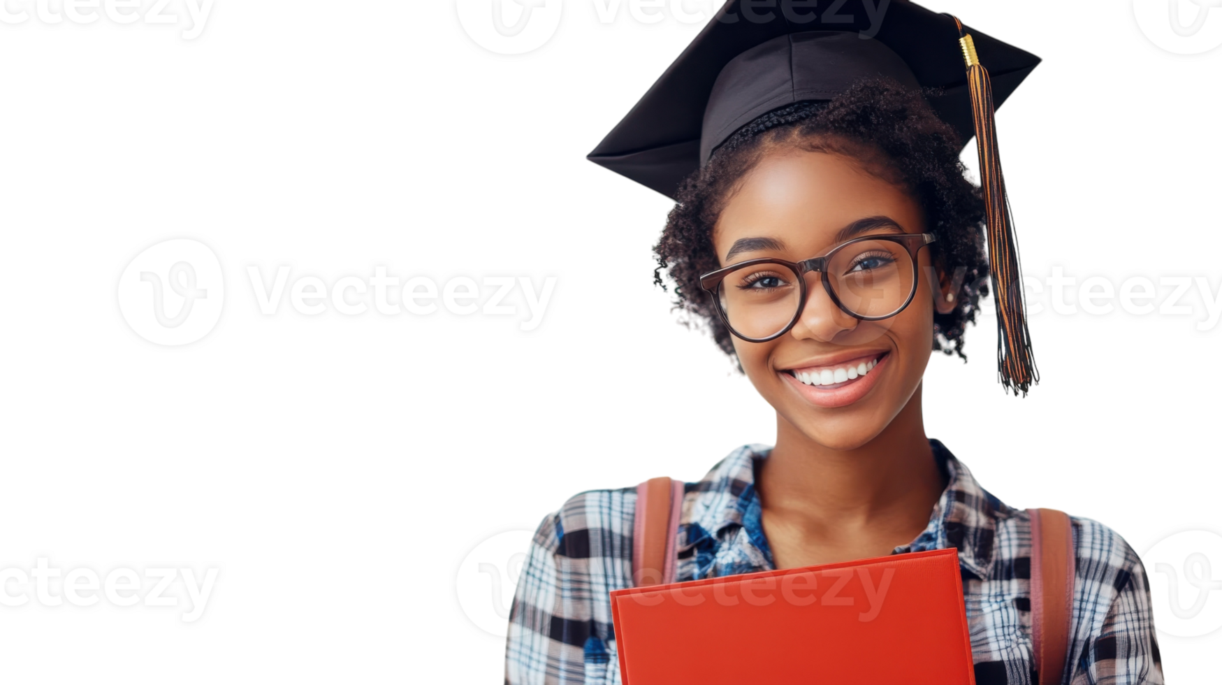 Smiling graduate in cap and gown proudly holding diploma in hands, celebrating achievement after completing education png