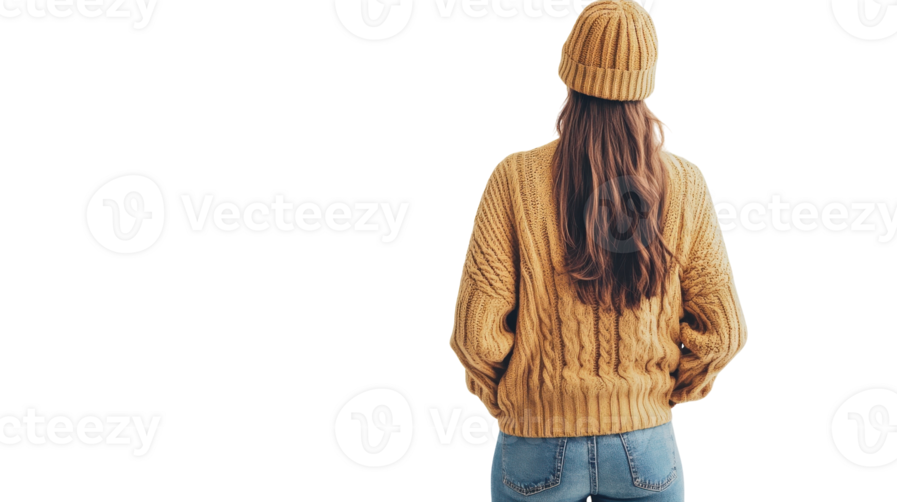 Warmly dressed woman in cozy sweater admires autumn scenery while enjoying a peaceful moment outdoors in the cool weather png