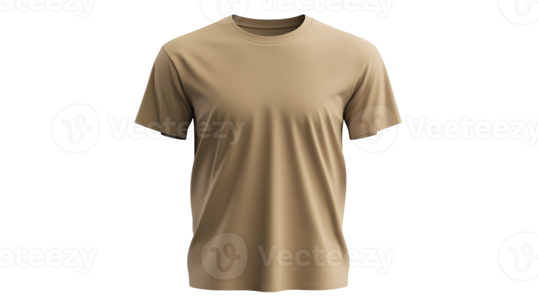 Neutral tan t-shirt displayed on a plain background showcasing its soft fabric and casual style png