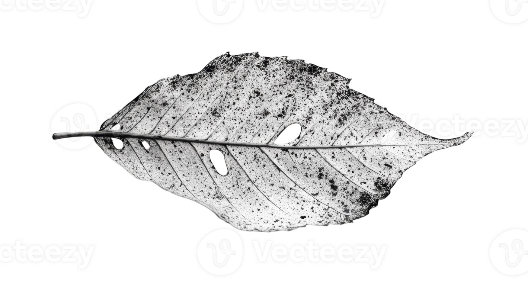 Detailed close-up of a dry leaf showing intricate textures and patterns with natural imperfections png