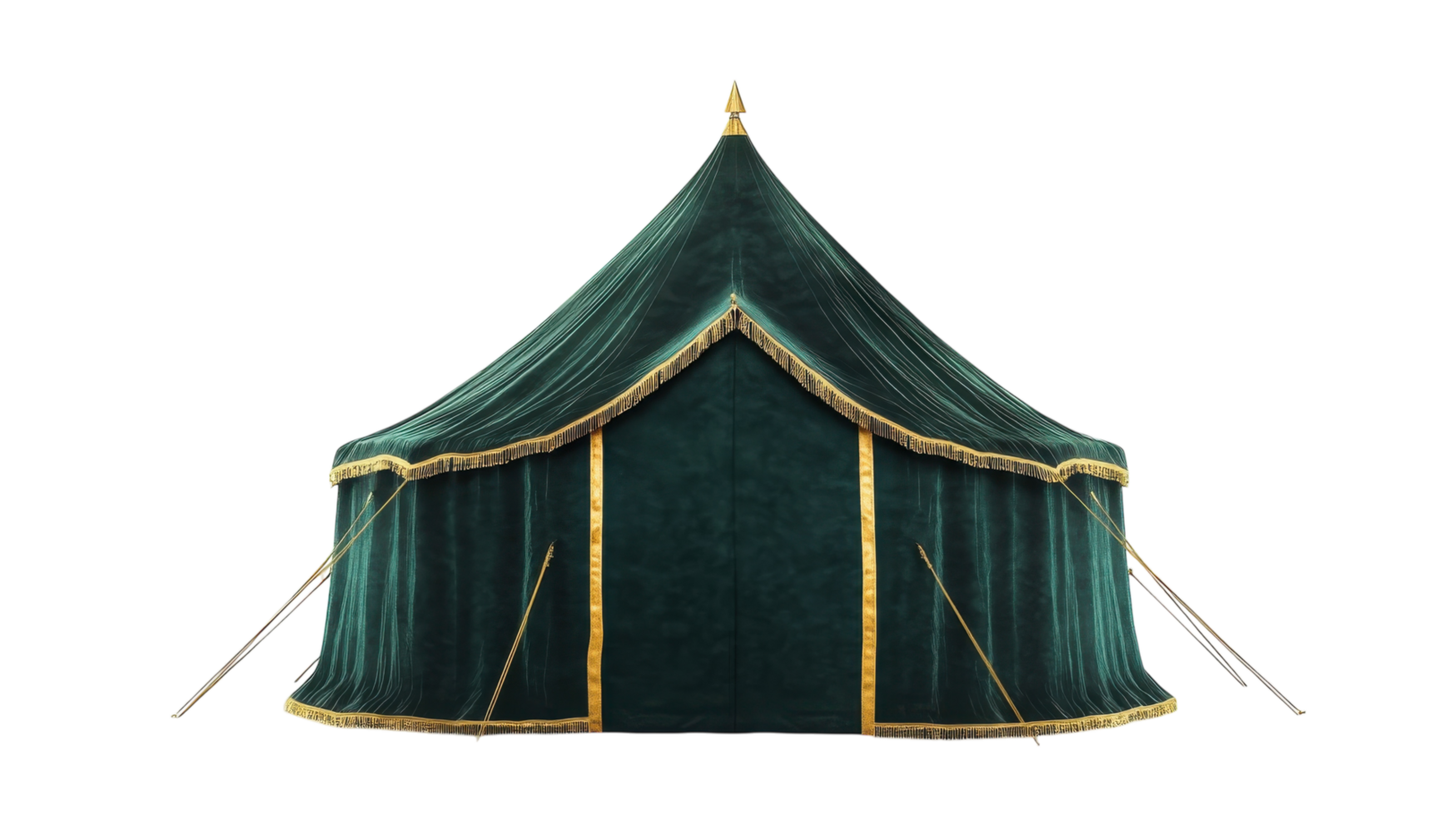 Elegant green and gold tent perfect for outdoor events, showcasing exquisite craftsmanship png