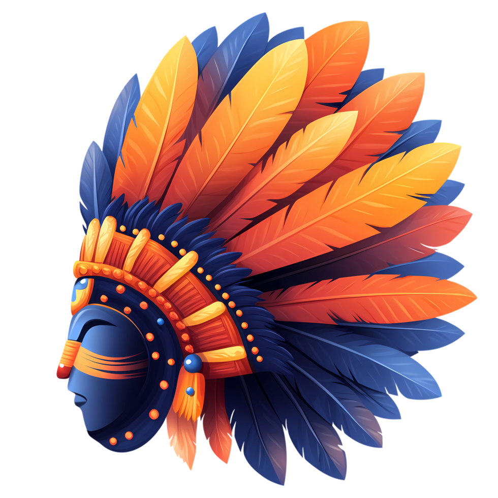 an indian headdress with feathers on it png