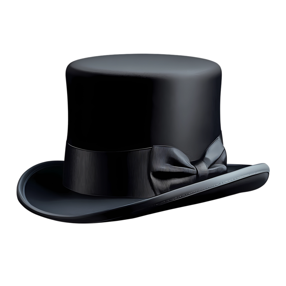 a black top hat on a transparent background png