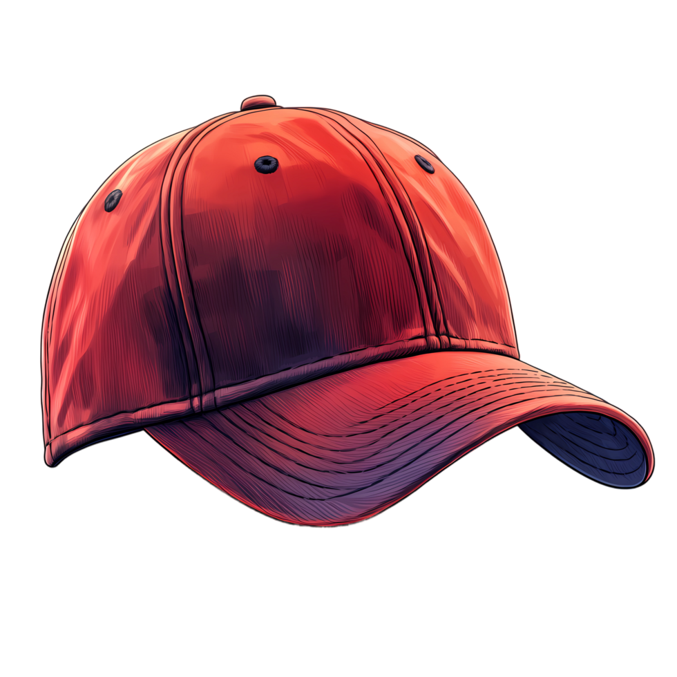 red baseball cap on transparent background png