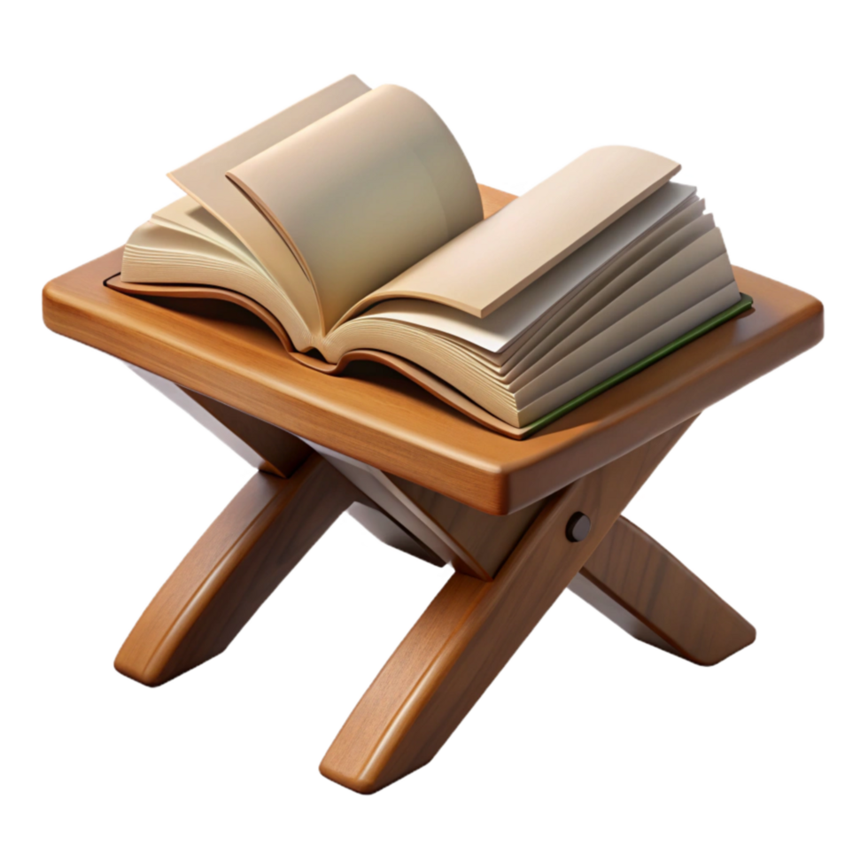 magnificent modern Open Book on Wooden Table Isolated high quality png