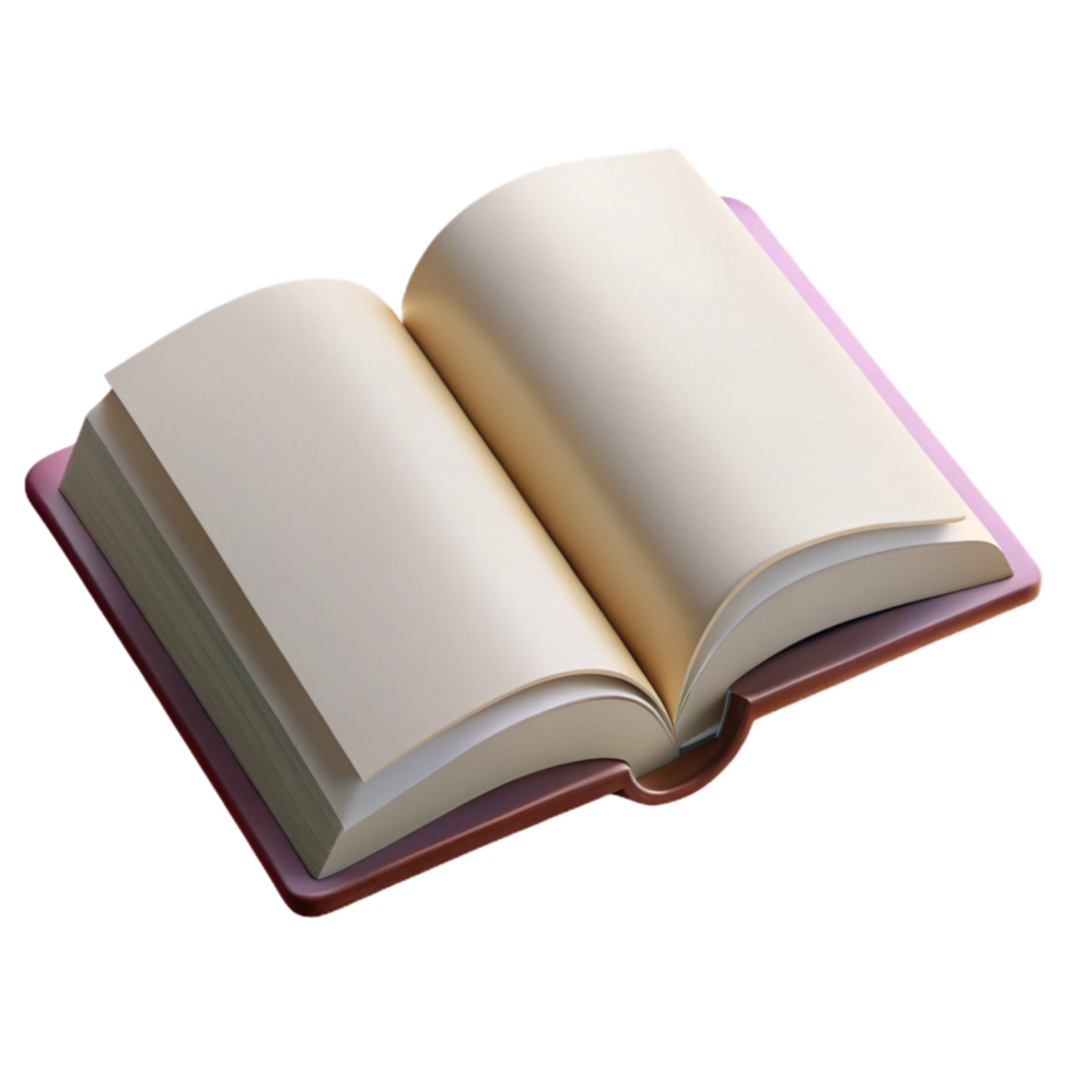 vibrant traditional Open Book with Blank Pages Isolated Cutout genuine png