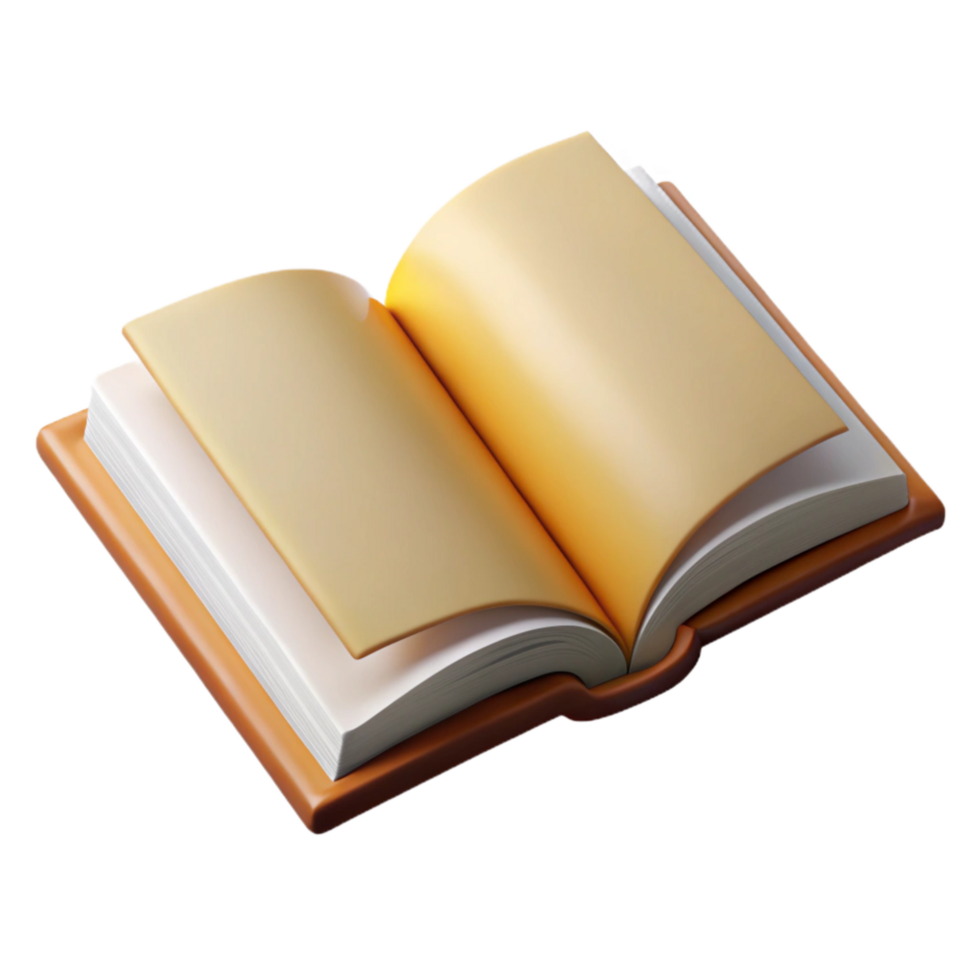 serene vintage Open Book with Blank Pages Isolated Cutout premium png