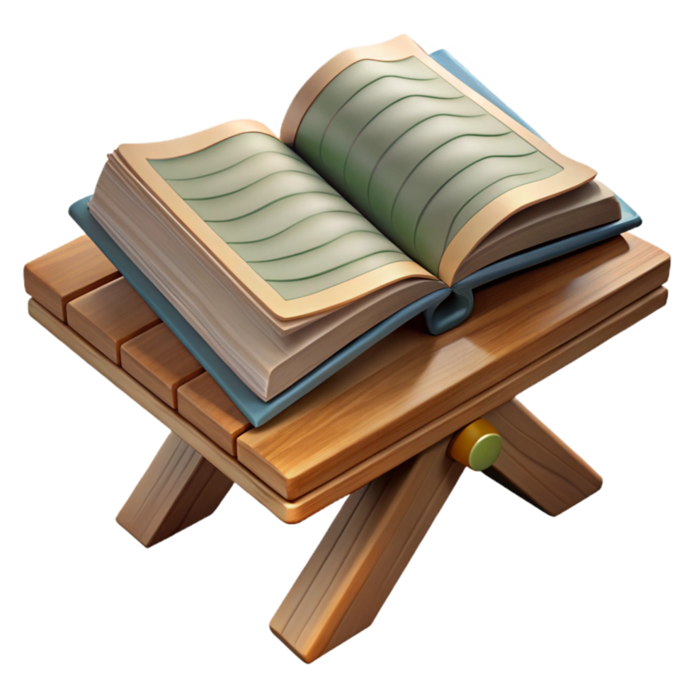 extraordinary rustic Open Book on Wooden Table Isolated high quality png