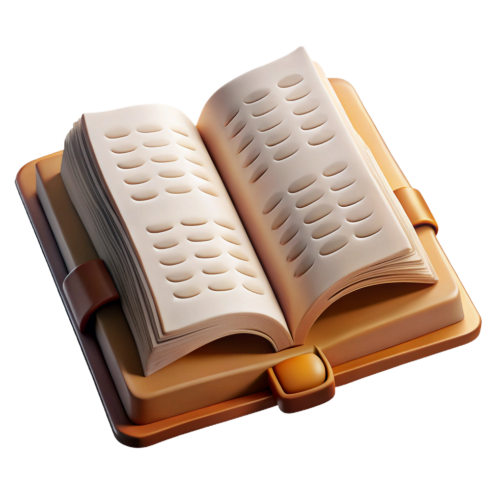 elegant artistic Open Book with Foreign Script Transparent Background png