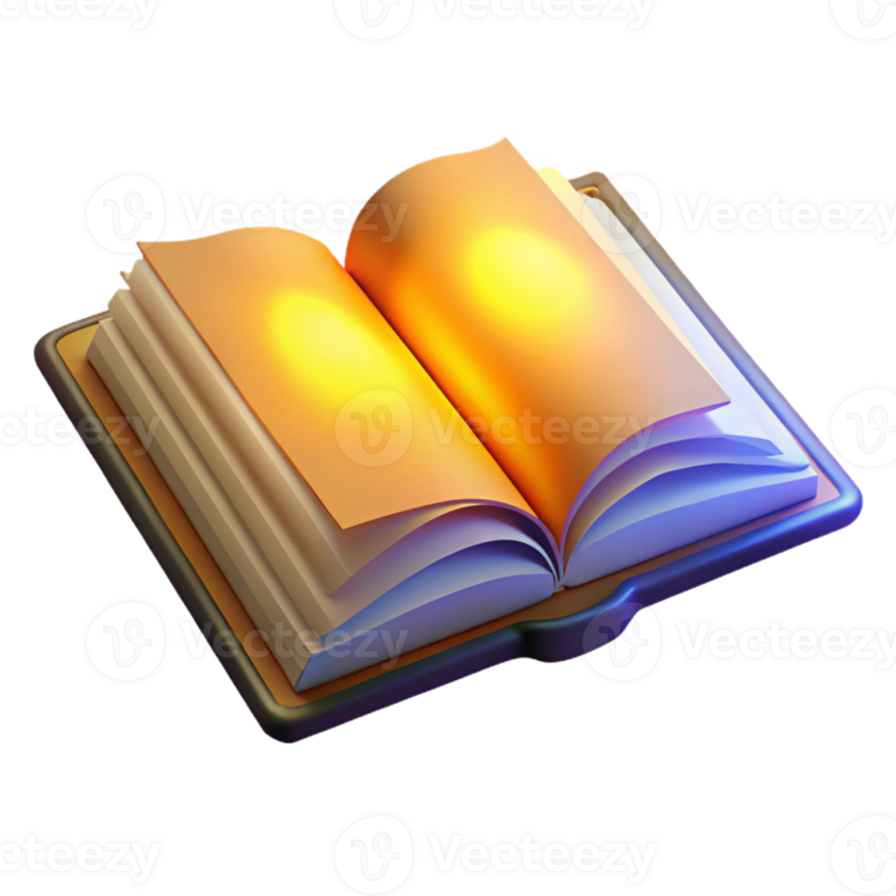 stunning abstract Open Book with Glowing Pages Cutout Element professional png