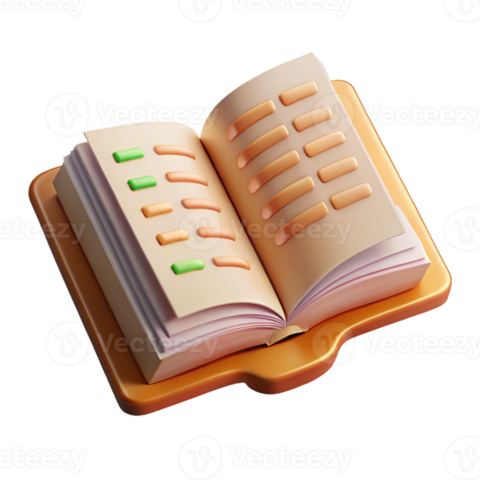 impressive traditional Open Book with Multilingual Phrases Transparent Background authentic png