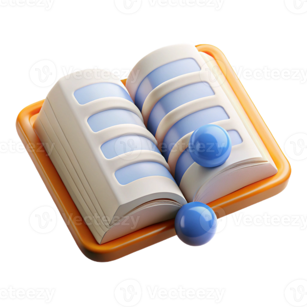 beautiful artistic Open Dictionary Showing Foreign Word Definitions Transparent Background professional png