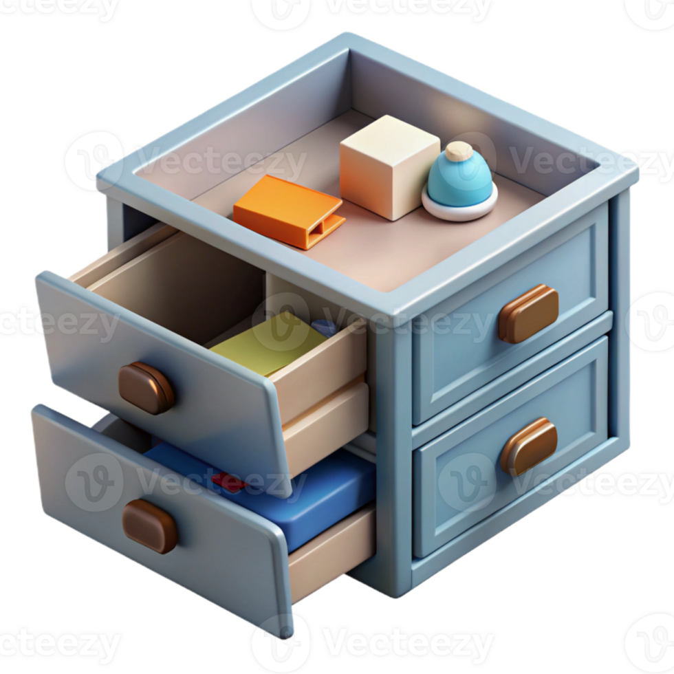 extraordinary classic Open Drawer with Organized Contents Isolated exclusive png