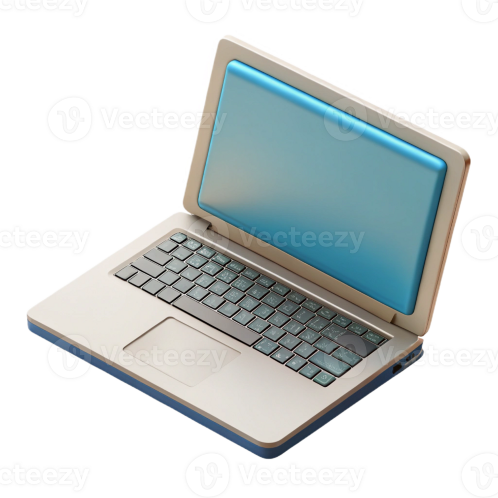 extraordinary traditional Open Laptop with Blank Screen Top View Isolated Element exclusive png