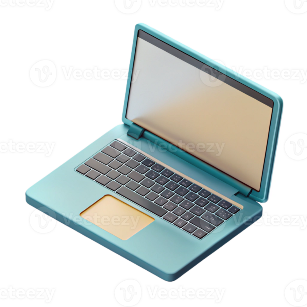 stunning contemporary Open Laptop with Blank Screen Top View Isolated Element high quality png