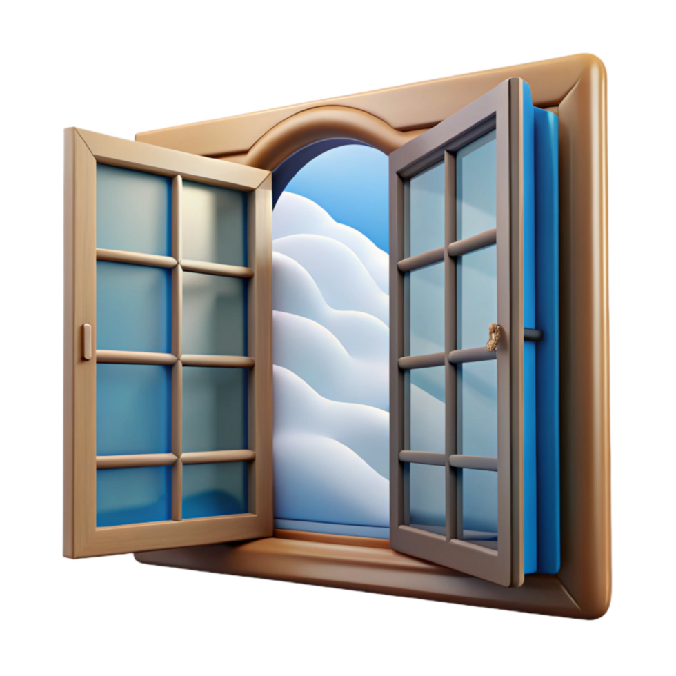 vibrant artistic Open Window with Gentle Breeze Cutout genuine png