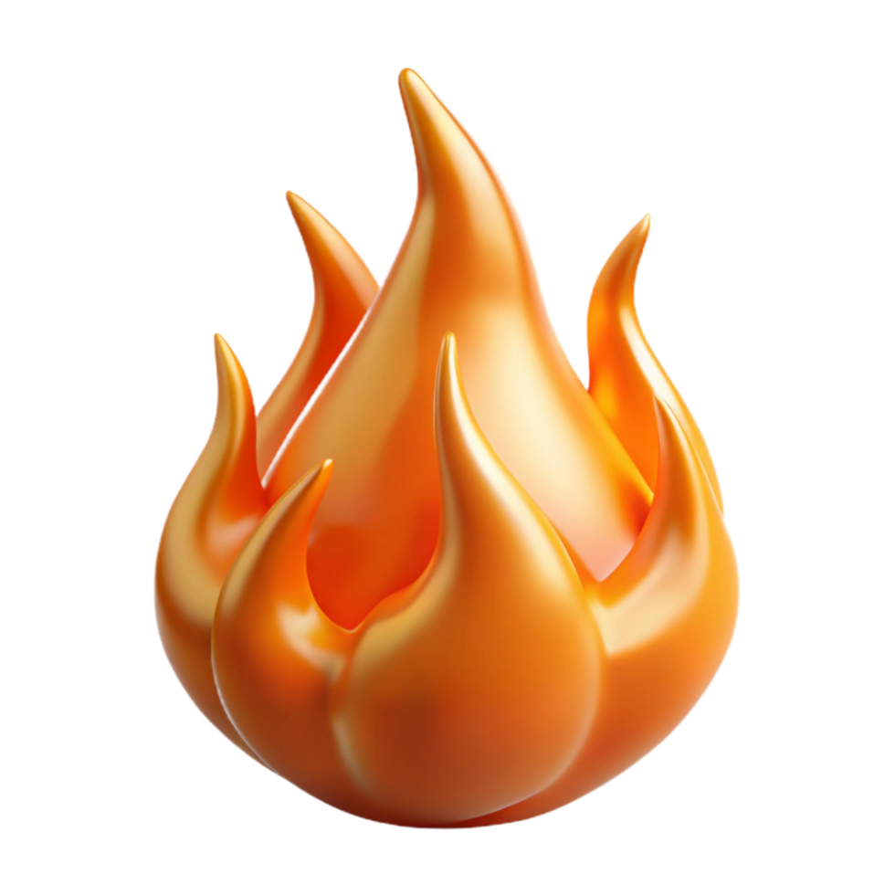serene minimalist Orange Fire Effect Transparent Background high quality png