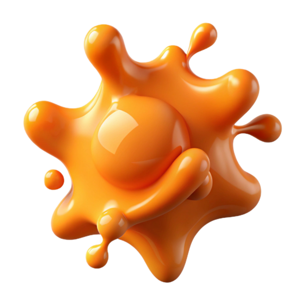 wonderful abstract Orange Fluid Splash Cutout Transparent Background high quality png