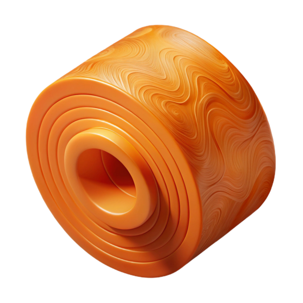 vibrant minimalist Orange Pla Filament Roll Transparent Background high quality png