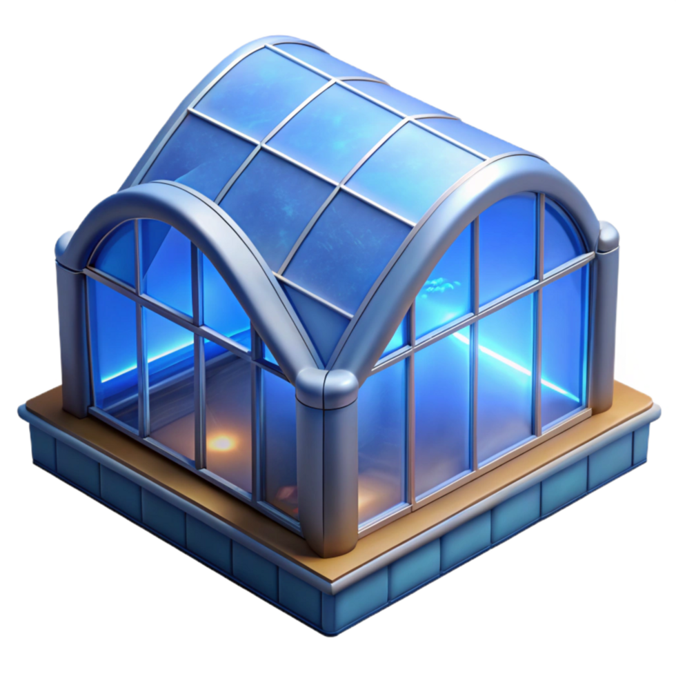 wonderful modern Orbital Greenhouse Blue Light Isolated authentic png