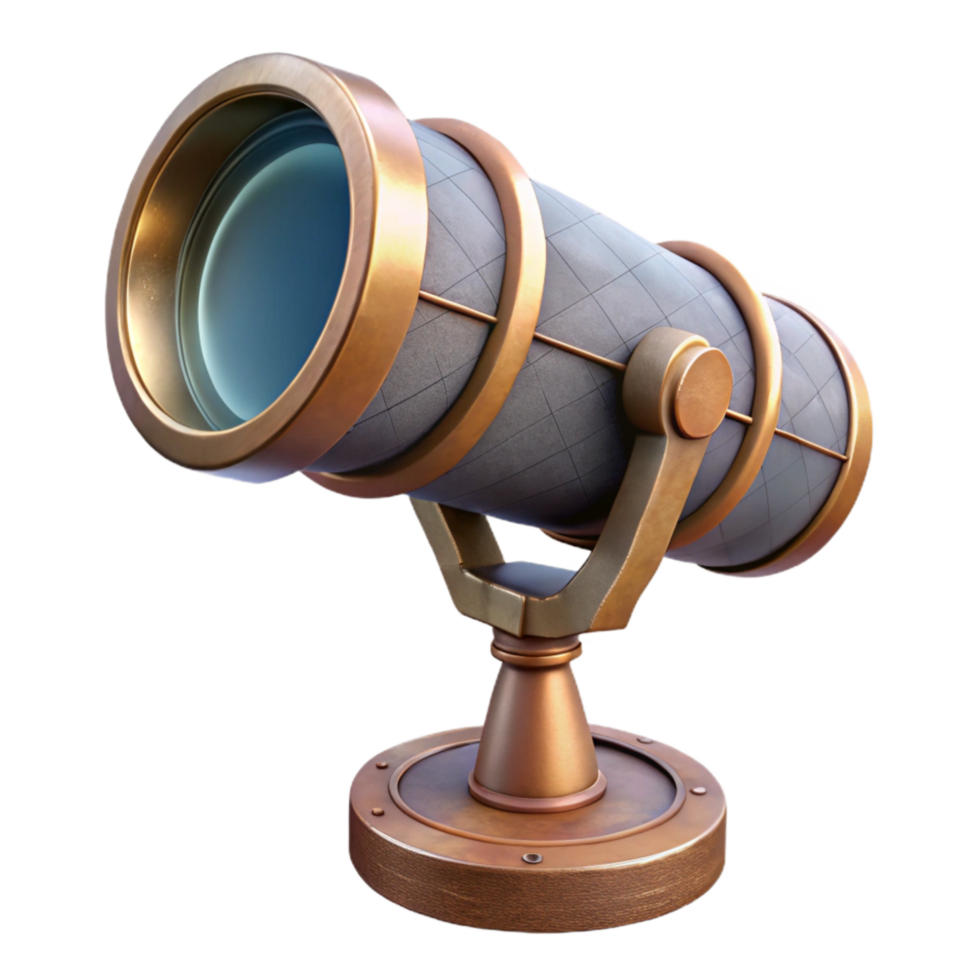 beautiful traditional Orbital Telescope Cutout with Mirror Detail premium png