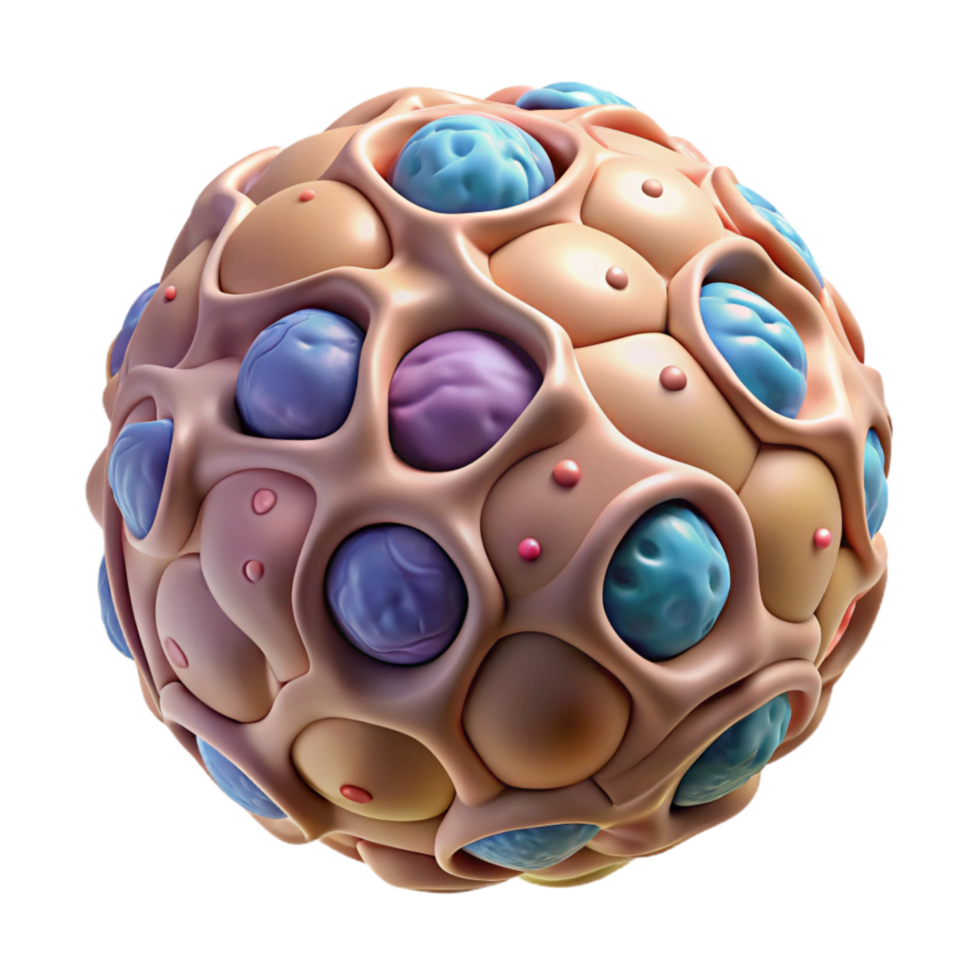 impressive classic Organic Cell Structure Cutout with Microscopic Detail original png